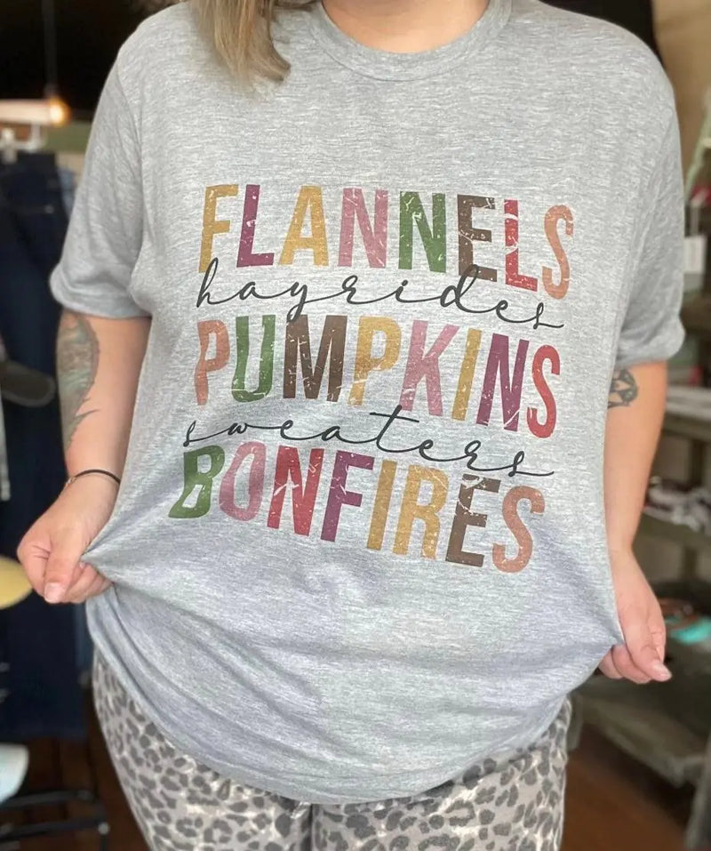 Flannels Pumpkins Bonfires